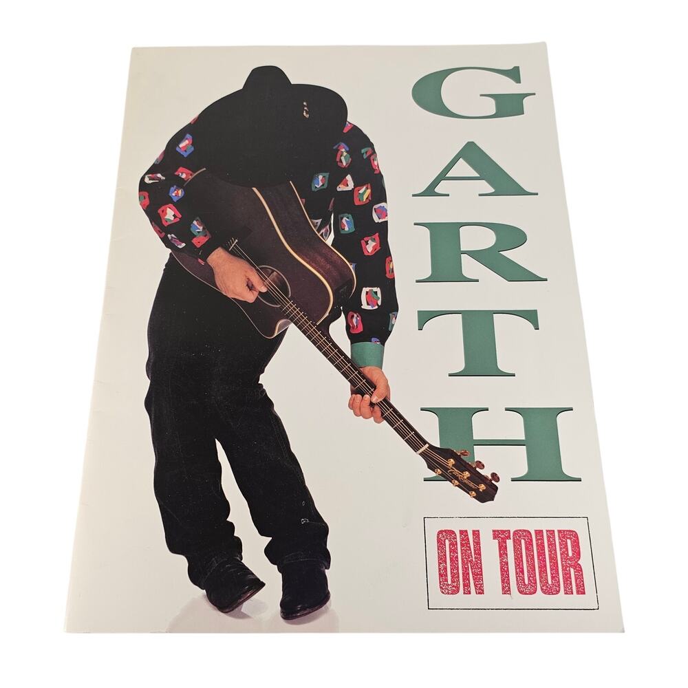 1992 Garth Brooks On Tour Concert Program Book Blue Rose Country Music 12x15"